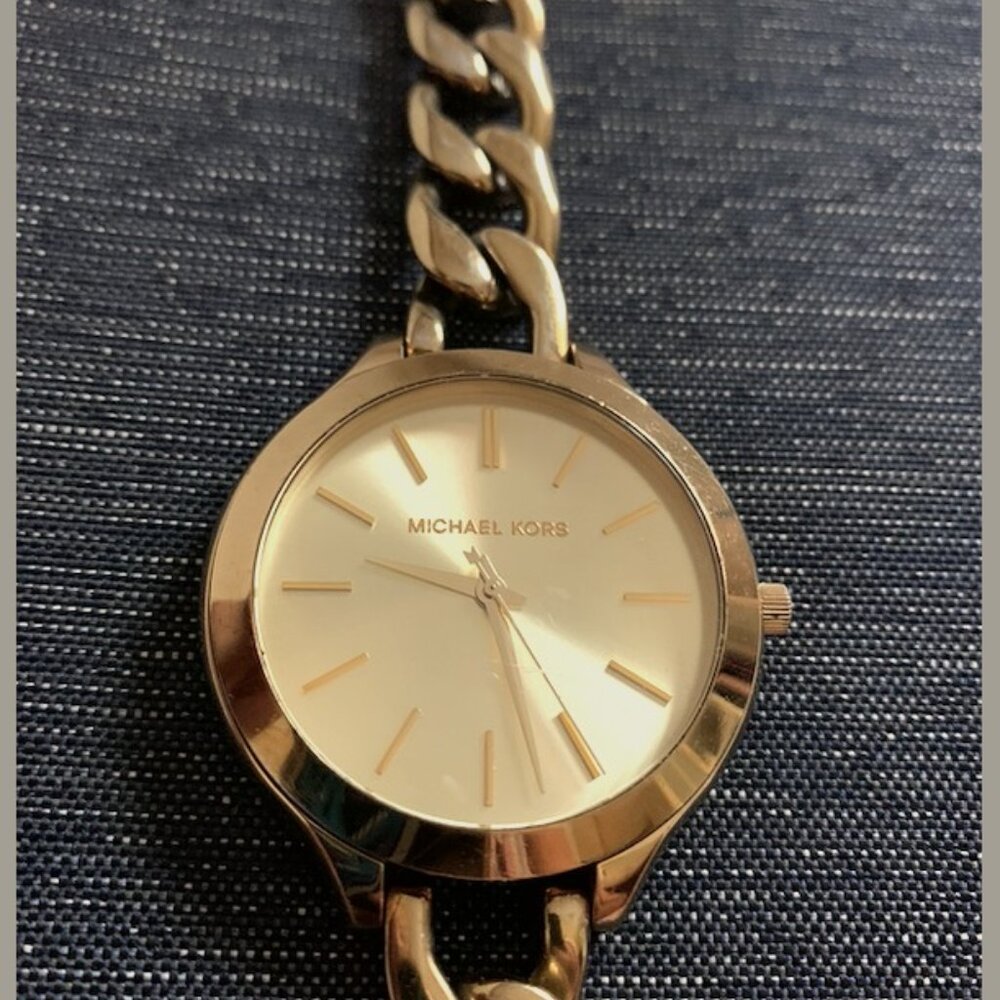 Michael Kors gold chain link watch